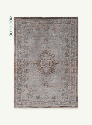 Louis De Poortere Medallion Design - Fading World Medallion Rug - Made In Belgium - Jacquard Flatweave Mec&aacute;nico - Acabado A Mano - Antideslizante Natural - 100% Algod&oacute;n