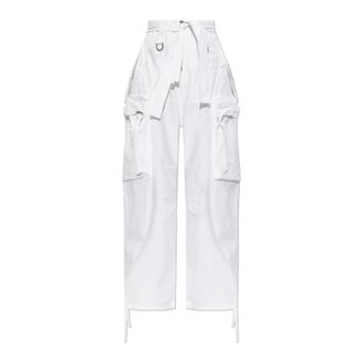 Dsquared2 Wide Trousers, female, White, Size: 2XS Cargo Trousers