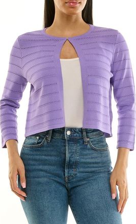 Nina Leonard Pointelle Stitch Bolero in Soft Purple at Nordstrom Rack, Size X-Large