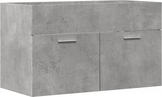 vidaXL Mueble De Lavabo Madera Ingenier&iacute;a Gris Hormig&oacute;n 90x38,5x46 Cm Vidaxl