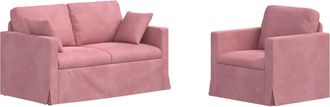 vidaXL Juego De Sof&aacute; 2 Uds. Rosa Terciopelo Vidaxl