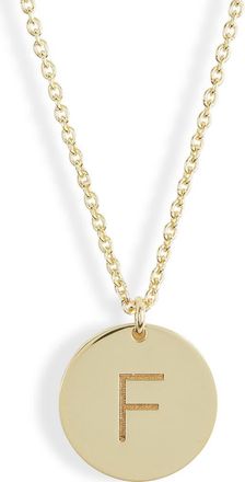 Meshmerise Initial Disc Pendant Necklace in Yellow-F at Nordstrom Rack