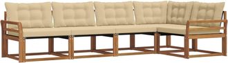 vidaXL Conjunto De Sof&aacute;s De Exterior 5 Uds. Natural Y Beige Vidaxl