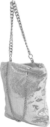 UPKOCH Sequin Women Shoulder Bag White Portable Crossbody Purse with Metal Chain Stylish Handbag for Daily Essentials Storage Fashionable