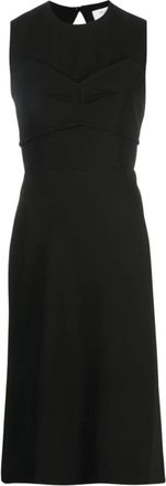 Sportmax Mirto Midi Jurk - Dames - Casual kleedjes - Zwart - M - Polyester - Kleedjes