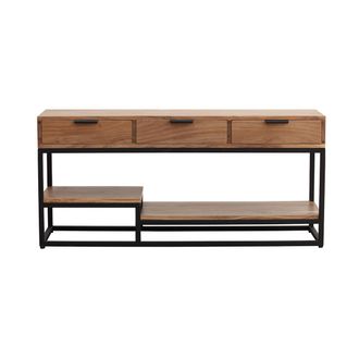 Miliboo Mueble Tv De Acacia Maciza Y Metal 115 Cm Warren