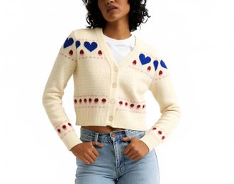 Callahan Victoria V-Neck Cardigan In Creme