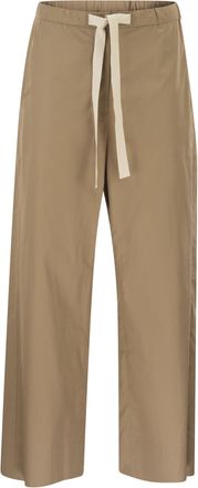 Max Mara S Pantalones Maxmara Smmargento de algod&oacute;n con cord&oacute;n
