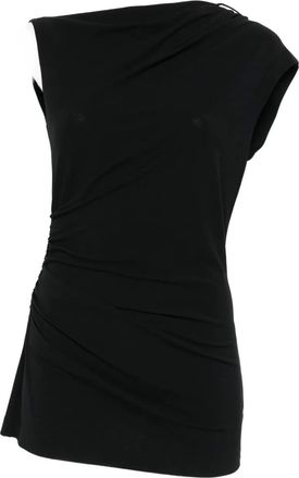 Brunello Cucinelli Top asimmetrico drappeggiato - Nero