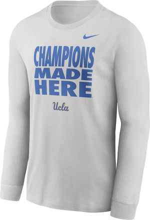 Nike UCLA Sideline Slogan Nike Mens Dri-FIT College Long-Sleeve T-Shirt in Grey | 0JEW0BBUCL-H2B