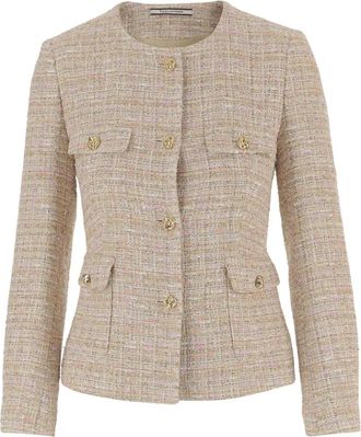 Tagliatore Jodie Tweed Jas - Dames - Blazers - Beige - S - Tweed - Jassen