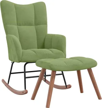 vidaXL Vidaxl - Silla Mecedora Con Reposapi&eacute;s Terciopelo Verde Claro