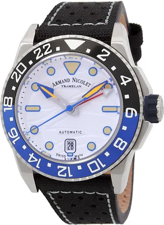 Armand Nicolet JSH GMT Automatic Silver Dial Mens Watch A487RGU-AU-P0640NC8