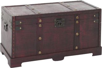 Hhg Cofre Madera Cofre Madera Cofre Del Tesoro Valla Aspecto Antiguo 30x57x29cm, Angular