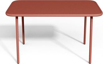 VENTE-UNIQUE.COM Mesa jard&iacute;n acero terracota