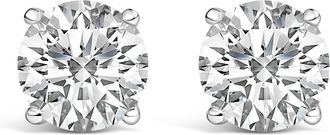 House of Brilliance 14K Gold Round Lab Grown Diamond Solitaire Stud Earrings with Screw Backs