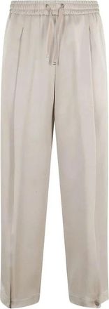 Herno Acetate Casual Pants - Dames - Wijde Broeken - Beige - M - Broeken