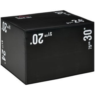 HOMCOM Homcom Jumping Box Pliometrico A 3 Altezze Plyo Box 3 In1 75x51x61cm Nero