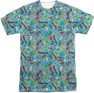 Gildan Teen Titans Go Pattern Short Sleeve Adult Poly Crew Tee / T-Shirt