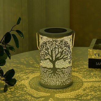 OEM Linterna Solar &Aacute;rbol De La Vida Para Exteriores, Impermeable, L&aacute;mpara Solar Colgante, Resistente A La Intemperie, Decoraci&oacute;n De Mesa De Comedor