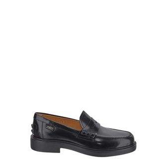 Tod's Tods, Loafers, female, Black, Size: 8 1/2 US Leather Patent Loafer Shoe