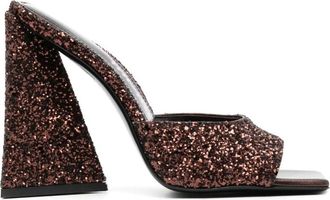 The Attico Ladies Brown Sequins Devon 115 mm Mule, Brand Size 36 ( US Size 6 )