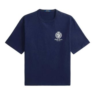 Polo Ralph Lauren T-Shirts, male, Blue, Size: 2XL Crest Logo T-Shirt