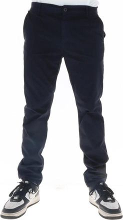 Lyle & Scott Blauwe katoenen broek met rits en zakken - Heren - Chinos - Blauw - W32 - Katoen - Broeken