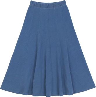 FYI Denim Terry Vertical Panel Elastic Waist Midi Skirt at Nordstrom, Size X-Small