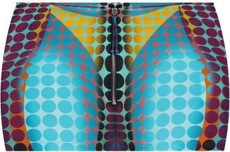 Jean Paul Gaultier Zip-up Dots-print Mini Skirt