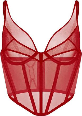 Zhilyova Asteria mesh corset - Red