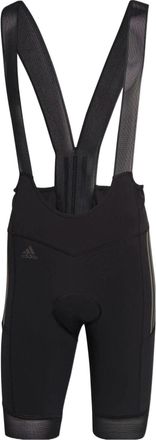 adidas Mens adidas The Adiv Bib Solid Color Logo Embroidered Cycling Shorts Black H51171