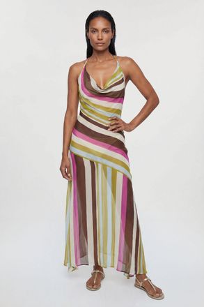 Karen Millen Womens Beach Viscose Georgette Photographic Floral Slip Dress - Multicolour - Size X-Small