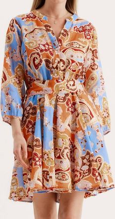 Tyler B&ouml;e Gabriella Linen Dress In Blue Paisley