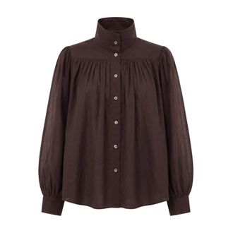 Antik Batik Angeli Blouse - Dames - Blouses & Shirts - Bruin - Maat: S Katoen