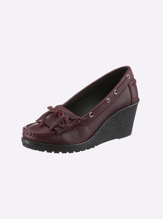 Heine Pumps HEINE, Damen, Gr. 39, rot (bordeaux), Glattleder, Leder, Rindsleder, Schuhe Pumps