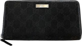 Gucci Pre-owned Wallets, female, Black, Size: ONE SIZE Pre-owned Canvas Wallet