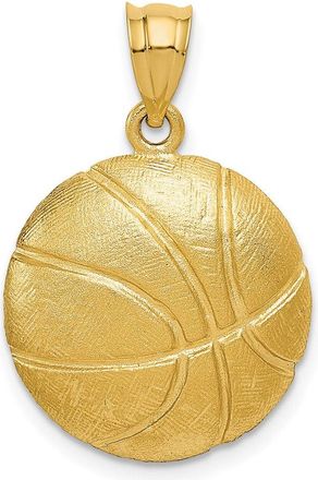 Diamond2Deal 14k Yellow Gold Basketball Charm Pendant