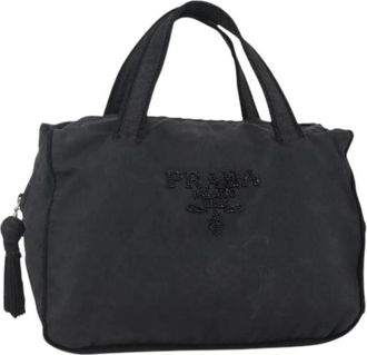 Prada Pre-owned Handbags, female, Black, Size: ONE SIZE Pre-owned Nylon Handbag