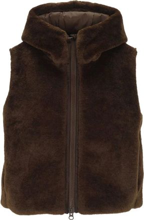 Save The Duck Cassandra Faux Fur Puffer Vest - Dames - Jassen - Bruin - Maat: M Zijde