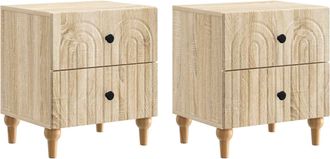vidaXL Armario De Noche 2 Uds. Roble Sonoma 43 X 34,5 X 48 Cm Vidaxl