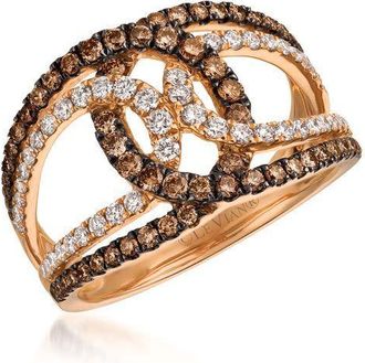 Le Vian Ladies Chocolate Gladiator Rings in 14K Strawberry Gold
