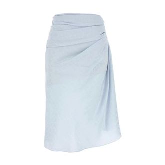 Givenchy Midi Skirts, female, Blue, Size: XS Draped Skirt in Monogram 72 Jacquard