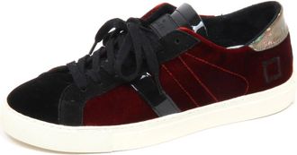 D.A.T.E. Velvet Rode Schoen Model Newman - Dames - Sneakers - Rood - 37 EU - Leer - Schoenen