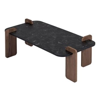 Calicosy Mesa baja con tablero rectangular l120 cm - efecto madera negra
