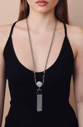 Petit Moments Free Spirit Tassel Pendant Necklace in Silver at Nordstrom