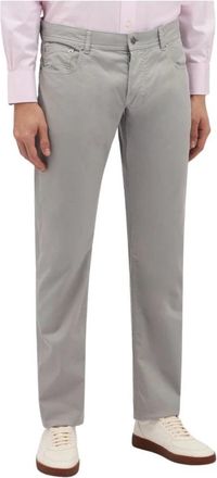Brooks Brothers Stretch Katoen 5-Pocket Broek - Heren - Slim Fit Broeken - Grijs - W34 - Katoen - Broeken