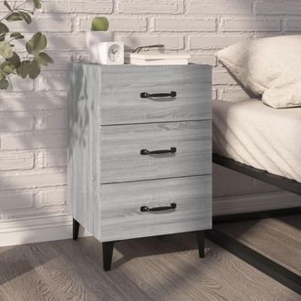 vidaXL Vidaxl - Mesita De Noche Madera De Ingenier&iacute;a Gris Sonoma 40x40x66 Cm