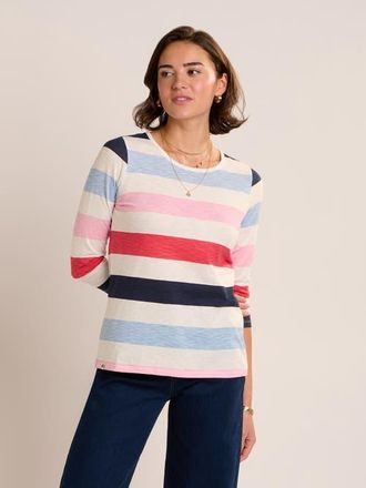 Brakeburn Coast Striped 3/4 Sleeve T-Shirt in Multi at Nordstrom, Size 10