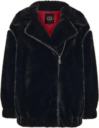 Cesare Gaspari Korte Faux Fur Jas Marilyn - Dames - Jassen - Zwart - XL - Polyester - Jassen